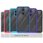 Wholesale LG Stylo 5 Clear Dual Defense Hybrid Case (Purple)